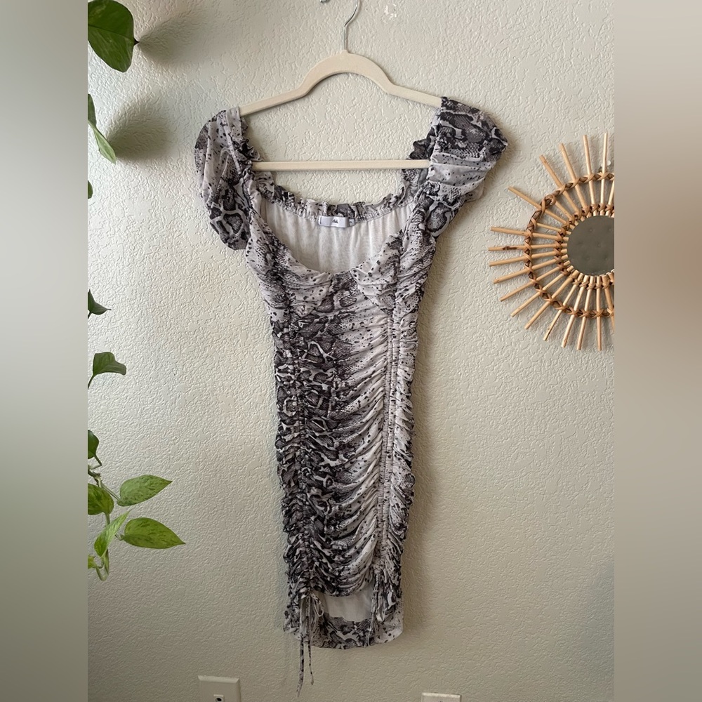 Adika Gray Snakeskin print dress